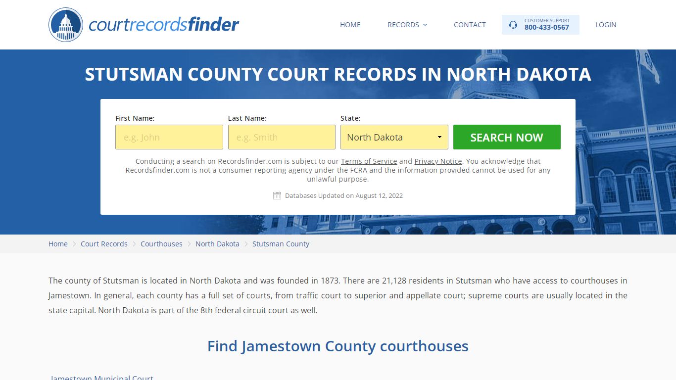 Stutsman County, ND Court Records - Find Stutsman Courthouses