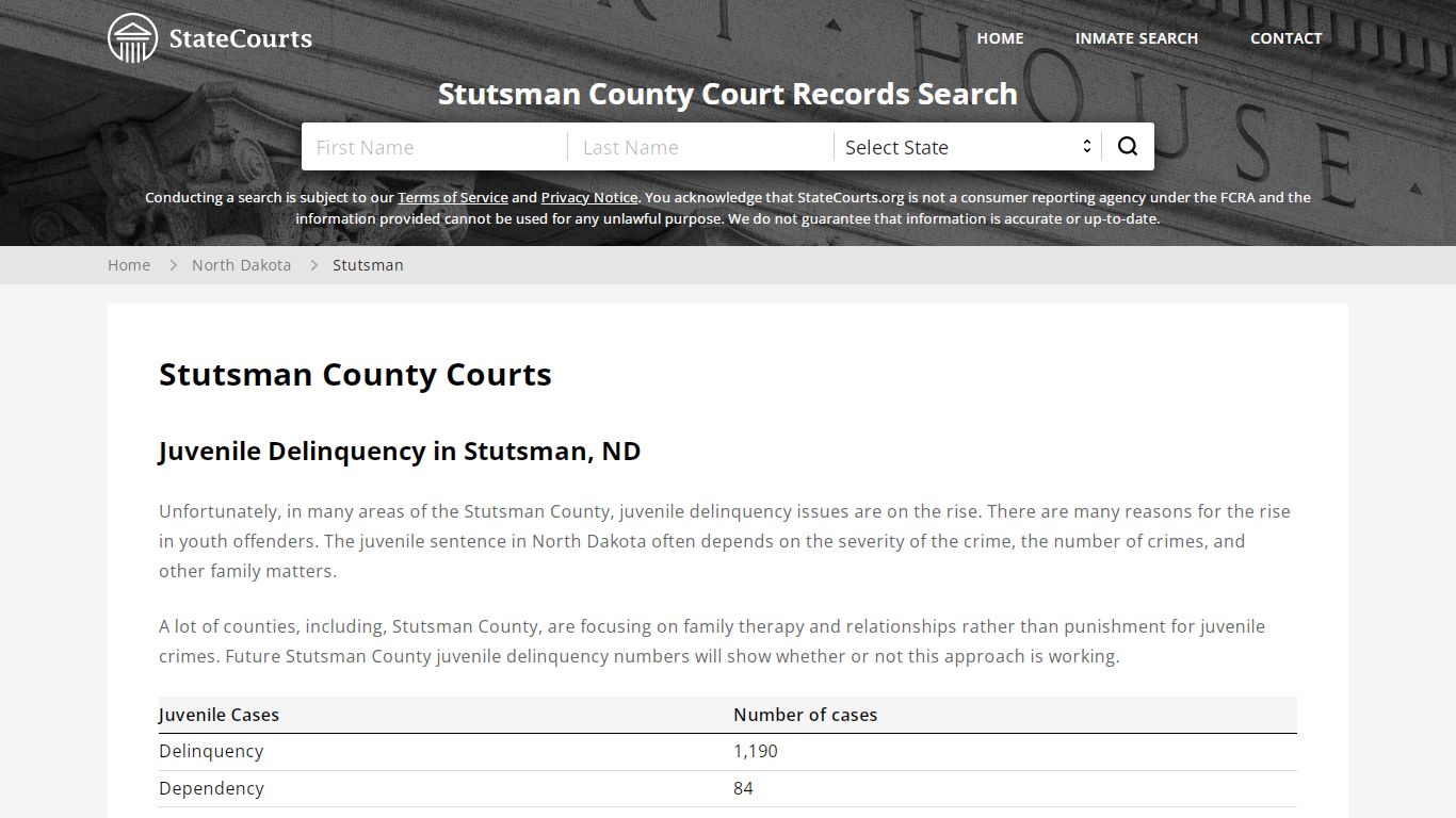 Stutsman County, ND Courts - Records & Cases - StateCourts
