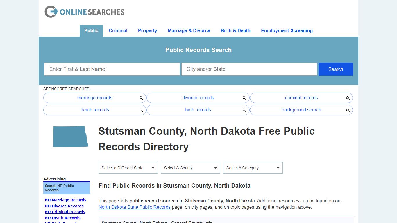 Stutsman County, North Dakota Public Records Directory