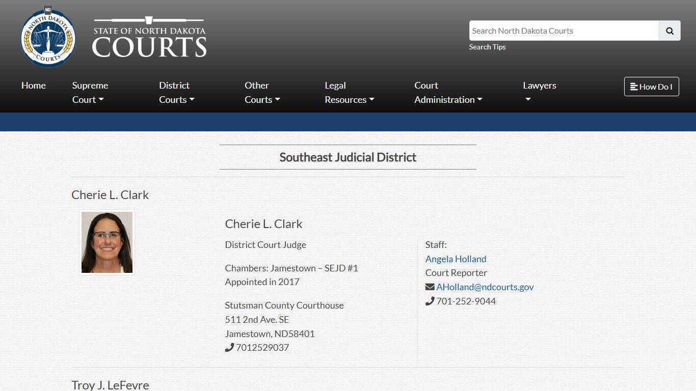 North Dakota Court System - Southeast Judicial District